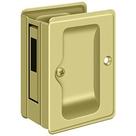 Deltana Sdar325u3 Heavy Duty Pocket Lock Adjutable Sliding Door Receiver, Polished Brass, 3-1/4"
