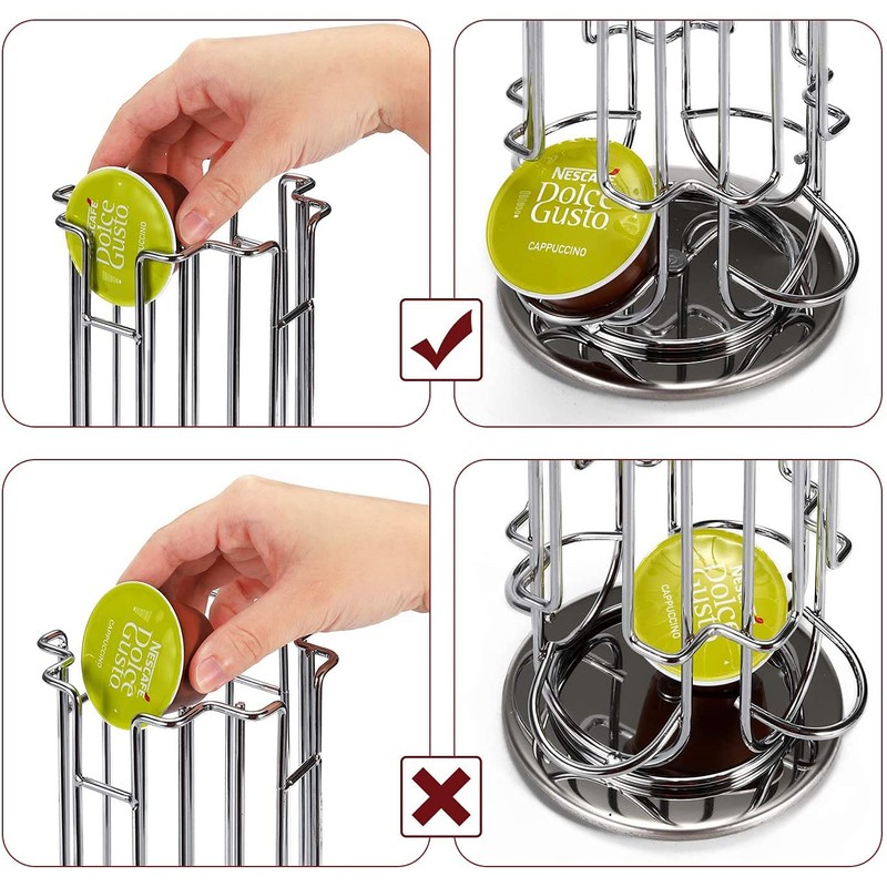 St@llion Chrome 24 Coffee Pod Stand Capsule Holder 360 Degree