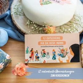 Papierdrachen Gutscheinbuch mit 12 Gutscheinen zum Abreißen für die beste Mama - zum Ausfüllen, Ankreuzen und Verschenken - Muttertagsgeschenk