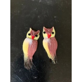 3D OWL NONSTICK OWLS SOFT FEATHER FINISH - CARD-MAKING PIECES -2PCS