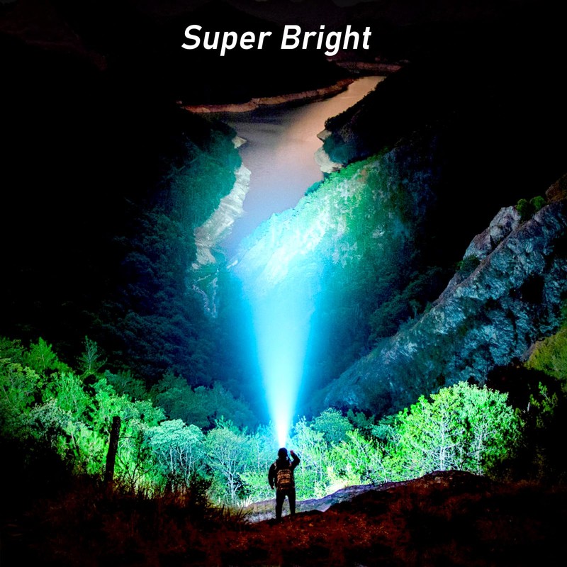 Blukar LED Headlamp,2000L Super Bright Rechargeable Headlight Flashlight with White&Red