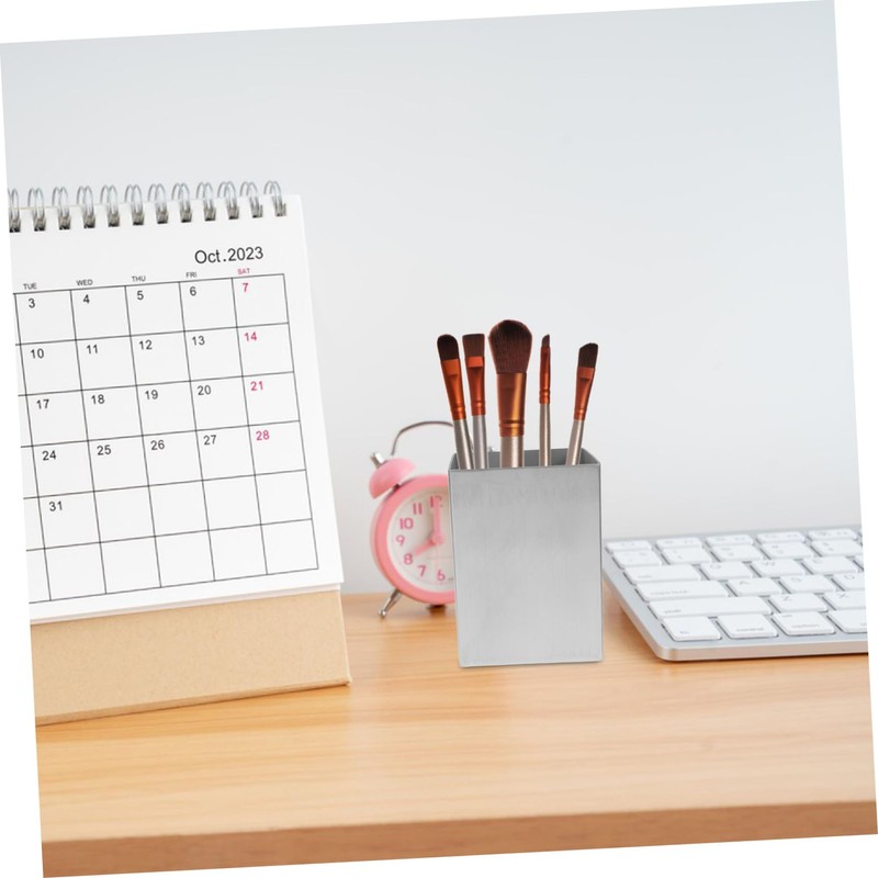TEHAUX Pencil Holder Stainless Steel Desktop Organizer for Stationery Makeup
