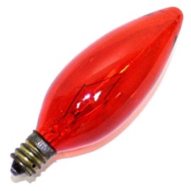 Satco S3819 60 Watt B9.5 Incandescent 120 Volt Candelabra Base Light Bulb, Transparent Amber