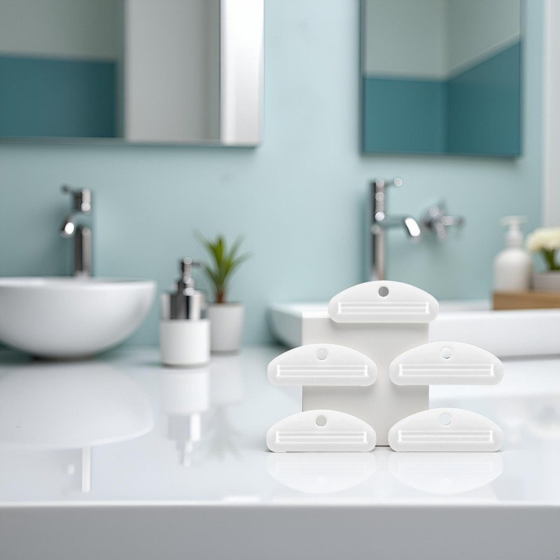 5Pcs White Toothpaste Squeezer,Plastic Toothpaste Tube Squeezer Dispenser,Toothpaste Clips for