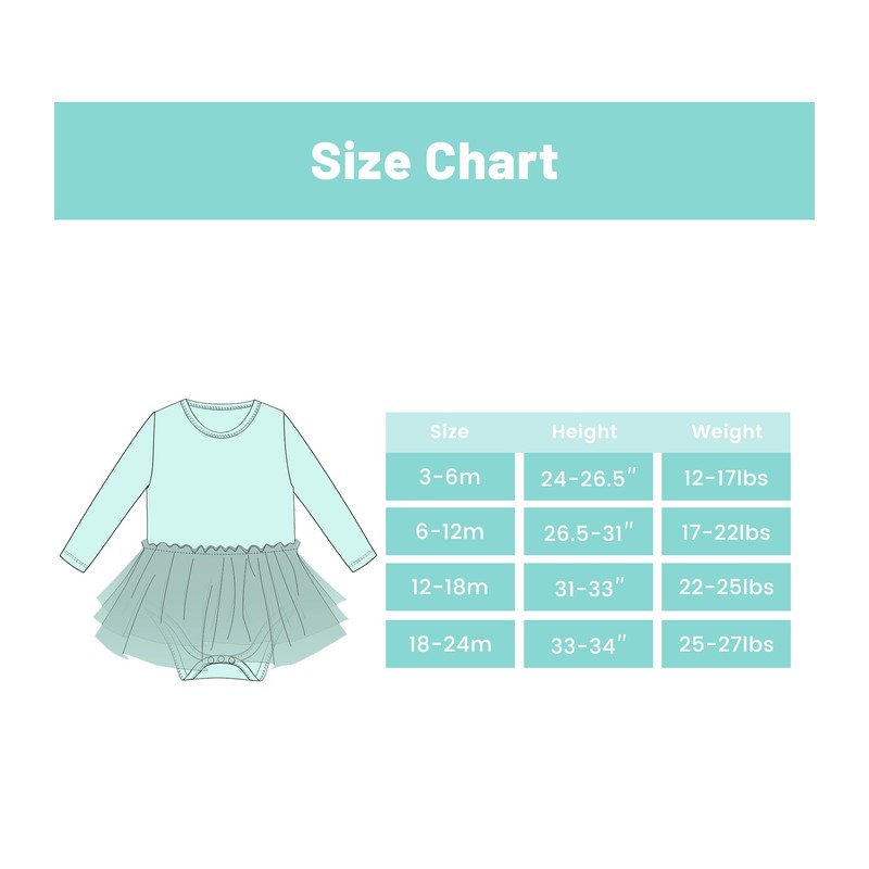 DREAMHALO Baby Girls Bodysuit Tutu Dress-Viscose Made from Bamboo,Soft Long
