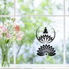 CRASPIRE Lotus Sticker Black Flower Window Stickers Waterproof Removable Vinyl