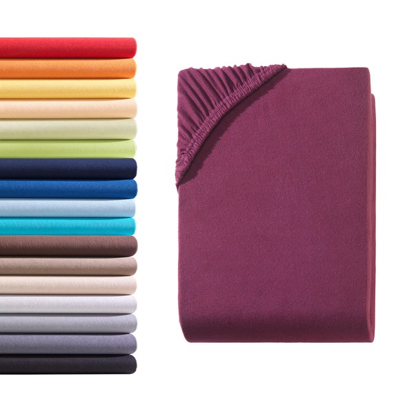 Hometex Premium Textiles Fitted Sheet, 120–130 x 200 cm, Jersey