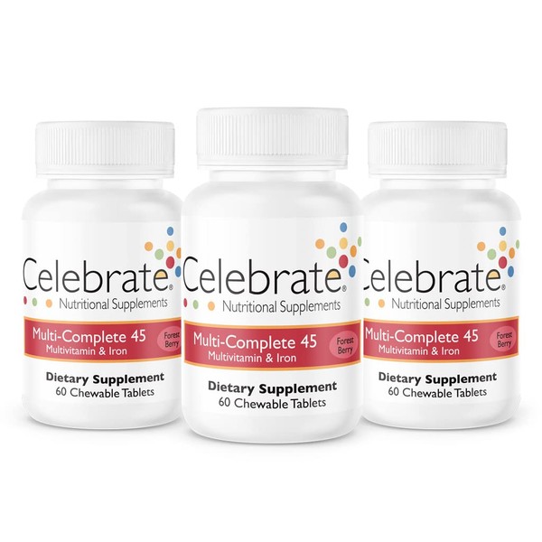 Celebrate Vitamins Multi-Complete Chewable Bariatric Multivitamin with 45 mg of