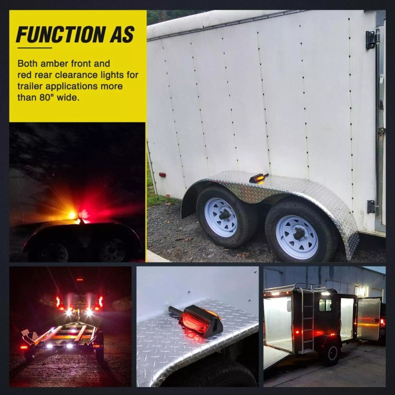 Nilight 2x LED Trailer Fender Light Clearance Marker Lights for