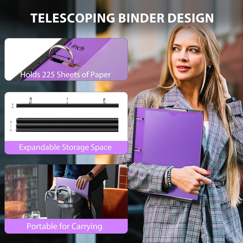 WOT I Telescoping Project Organizer 2-Pack, Refillable 3 Ring Binder