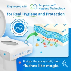 LooREADY Individually Wrapped Toilet Seat Covers Disposable Flushable - Deluxe Premium Quality Travel Essential - Extra Thick and Large - Sample Size 5 pack