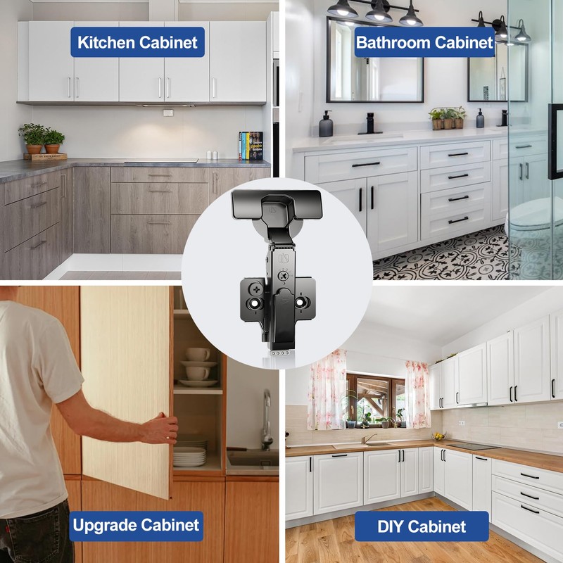 ATYLYF Upraded Frameless Full Overlay Soft Close Concealed Hinge Cabinet
