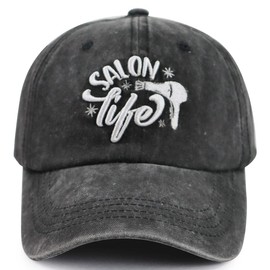 Gxaxyoupe Funny Gifts for Hair Stylists, Hairdresser Salon Life Hats for Men Women, Adjustable Washed 3D Embroidered Cotton Hairstylist Barber Accessories Baseball Cap