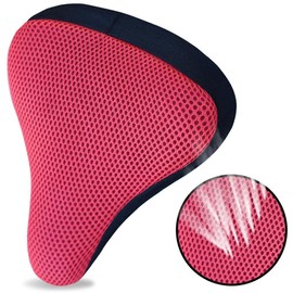 Bicycle Seat Covers, Breathable, Thick Fabric Padded Seat Cushion, Suitable for Peloton, Stationary Exercises, Mountain Road Cycling Bike (Red)