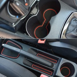 Cup Holder Mats and Inserts for the Polo (2011-2016) - Custom Interior Fit Anti-Dust Mat, Car Non Slip Mat Accessories Bundle, Red