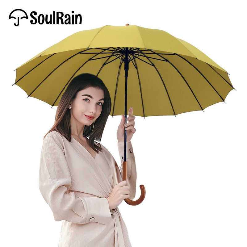 SoulRain 16 Ribs 48" Stick Umbrella Auto Open Solid Color
