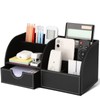 GORESE PU Leather Desk Tidy Organiser(Black)