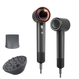 Tideway H11 AuroraLuxe Colorful High-Speed Hair Dryer, Scalp Care Plasma Ion Technology, Intelligent Temperature Control, Self Cleaning, Farewell to Static Electricity & Frizz, Perfect Present for Women Friend Family Gift August Back to School:_Black