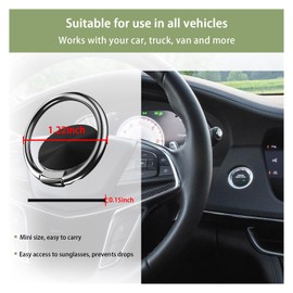 Kewucn Sunglasses Holder for Car Dash, Premium Metal Alloy Auto Eyeglasses Holder Hook, Sticky Glasses Storage Organizer Clip, Universal Vehicle Interior Accessories for Woman Man (Black)