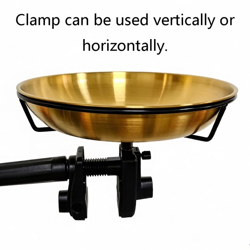 10" Bird Bath/Birdseed Feeding Tray with 3" Clamp Railing/Fence Mount
