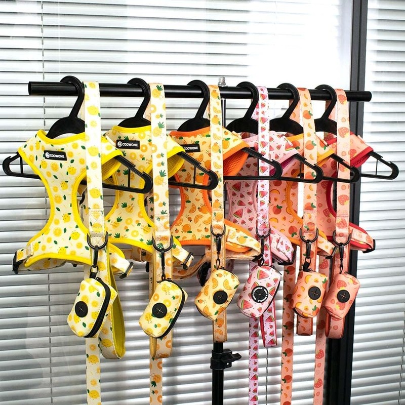 COOWONE Dog Leash and Harness Set, Soft Lightweight Mesh Step-in