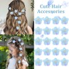 YISSION 20Pcs Small Blue Flower Hair Clips for Girls Women