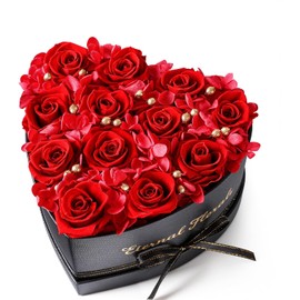 HyeFlora - 12 rosas conservadas en una caja, regalos de cumpleaños para mujeres, flores rojas para siempre, regalos para el día de San Valentín, regalos para su esposa, mamá, novia, abuela