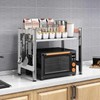 ILWorkTLs 2-Tier Adjustable Microwave Stand,Stainless Steel Microwave Oven Rack with