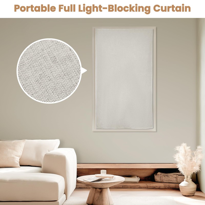 Jilron Adhesive Curtain,100% Blackout Curtains, No Drilling, Suitable for Multi-Scenes