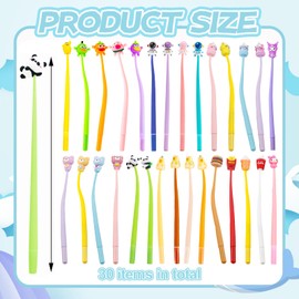 deegbbyi 30 Piece Shake Ballpoint Pen Set, Party Bag Children's Birthday, Funny Gel Pens with Cartoon Pattern, Party Bag Christmas, Children's Birthday Party Favours for Children, for Boys and Girls