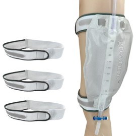 WEEOATAR 3 Pack Catheter Tube Holder Nephrostomy Bag Holder Foley Catheter Kit, Anti-Slip, Secure Urinary Catheter with Magic Stickers (Grey)