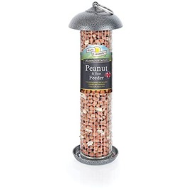 Walter Harrison's Hammered Silver Wild Bird Hanging Peanut and Suet Feeder - 30 cm