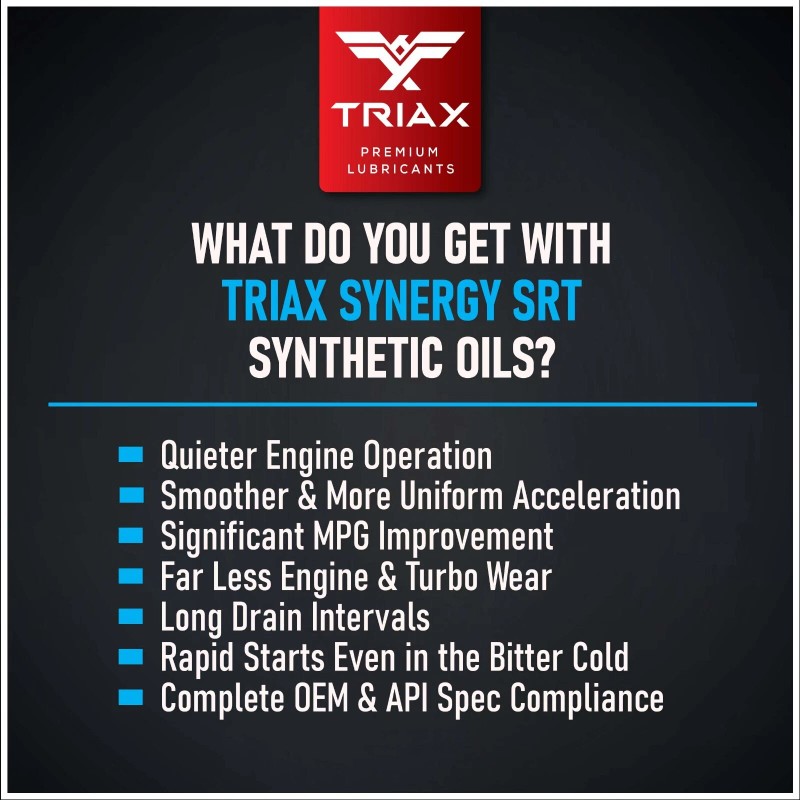 Triax Synergy SRT 0W-30 Full Synthetic PAO and Ester Engine