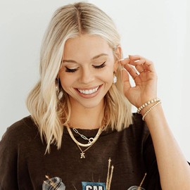 Fiusem Gold Plated Herringbone Necklace for Women, 14K Gold Plated Flat Snake Chain, Choker Necklace for Women, Width 5mm Length 20 In