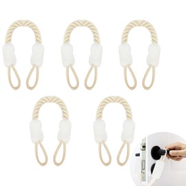 LANZLC Door Cord Clamp Protection Set of 5 Door Rope Latch Door Stopper Ropes Clamping Protection for Doors Door Cord White Door Cords Door Handle Protection 60 cm for Protection of Fingers and Pets,