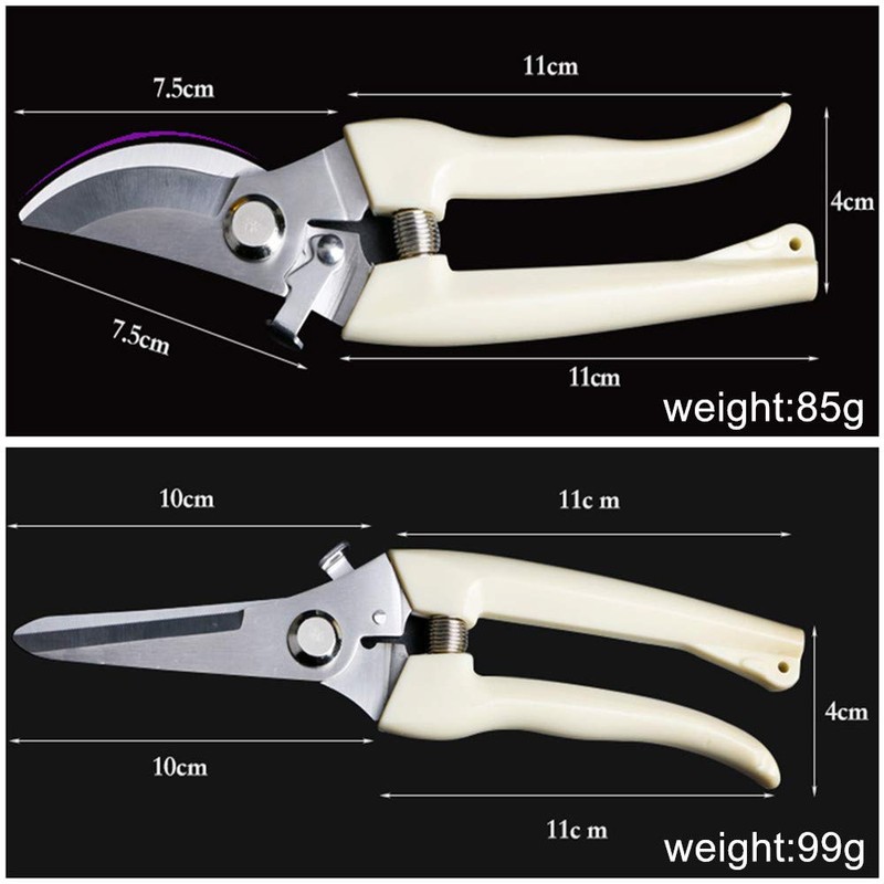 YuBu-Tech Pruning Shears Scissors,Stainless Steel Straight Blade&Bypass Pruning Shears for