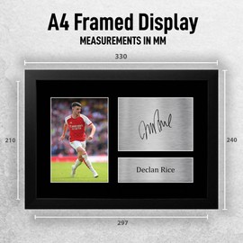 HWC Trading FR A4 Declan Rice Gifts Printed Signed Autograph Picture for Football Fans and Supporters - A4 Framed