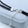 TseenYi Layering Leather Choker Necklace Short Black Velvet Suede Necklace