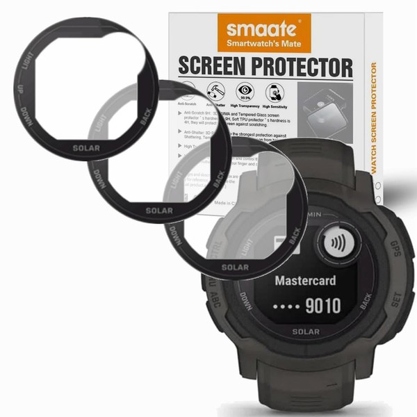 smaate 3D Screen Protectors Compatible with Garmin Instinct 2 Solar