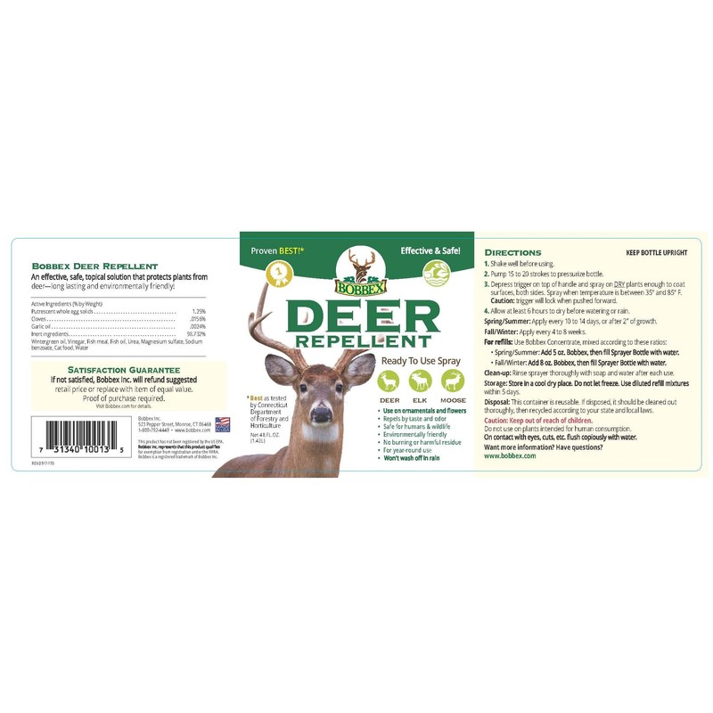 Deer Repellent - Bobbex | Ready-to-Use Deer Deterrent Spray (48