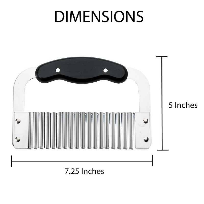 HIC Kitchen Crinkle-Cut Wave Slicer French Fry Vegetable Cutter, Stainless