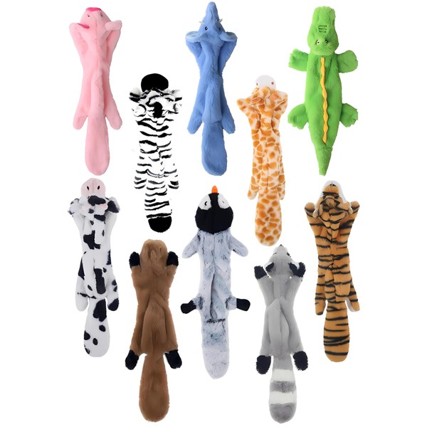 HNPOLIS 10 PCS Premium Squeaky Dog Crinkle Toys, Animal Plush/Chew