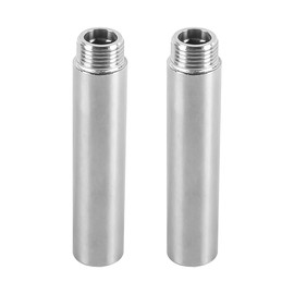 Laroal 2 Pcs Tap Extension 100mm G1/2 Inch Water Connection Extension DN15 Thread Extension Shower Head Extension For Taps Angle Valves, Shower Heads