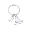 Amaxer White Enamel Ice Skates Shoes Pendant Keyring Alphabet Letters
