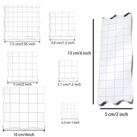 7 PCS Stamping Platform, Acrylic Stamp Block Clear Stamp Blocks Transparent, Stamping Blocks Tools with Grid, Acrylic Blocks for Stamping, DIY Crafts Ornaments, Assorted Sizes.