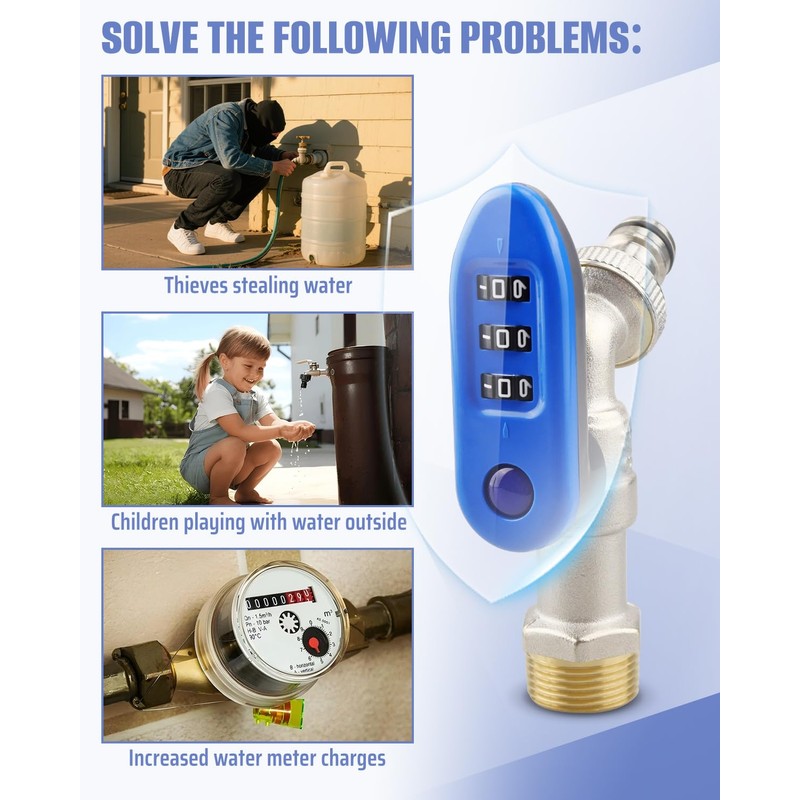 Upgraded Outdoor Faucet Lock System, Gate Valve LockoutDevice, One-Piece Design,