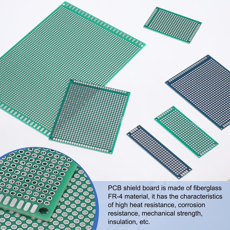 MECCANIXITY 2Pcs Breadboard Solderable 100mm x 100mm Green Circuit PCB
