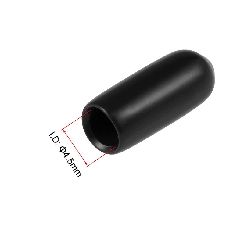 TA-VIGOR 200Pcs Rubber End Caps, 4.5mm ID Round Flexible Screw