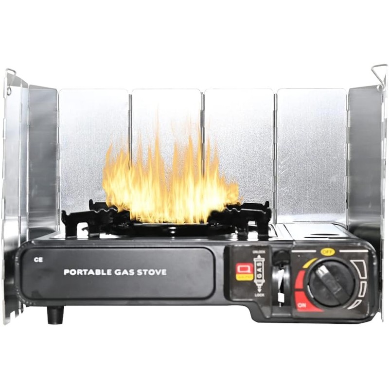 Stove Windshield Foldable Camping Shield - Camp Stove Windscreen for