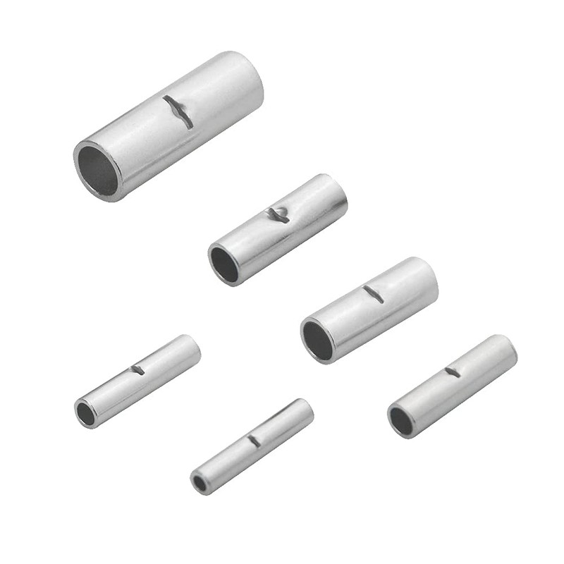WMYCONGCONG 200 PCS Non-Insulated Butt Connectors Assortment Kit Uninsulated Wire
